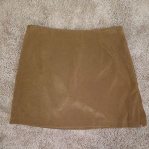 Tan suede mini skirt